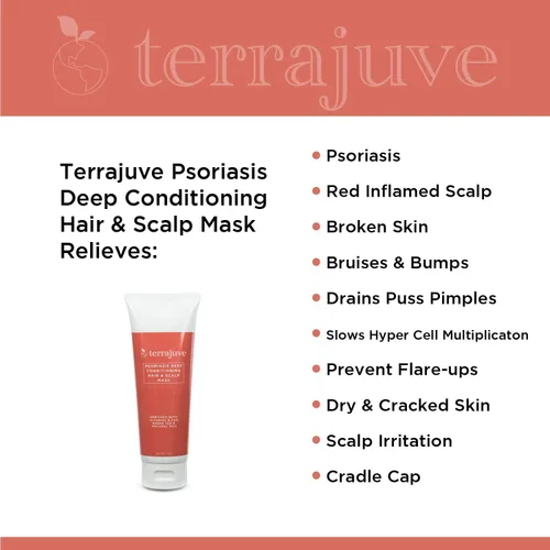 Miniatura 4 de Terrajuve Acondicionador de máscara de psoriasis para cabello y cuero cabelludo, hidratante natural, loción calmante para piel seca, picazón, roja