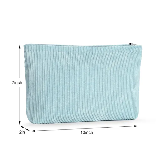 Miniatura 7 de Etercycle Bolsa de maquillaje de pana, bolsa de cosméticos, organizador de bolsas de cosméticos, bolsa de almacenamiento, bolsa de maquillaje Azul