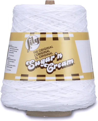 Hilados Lily Sugar and Cream, Algodón, Blanco, Paquete de 10