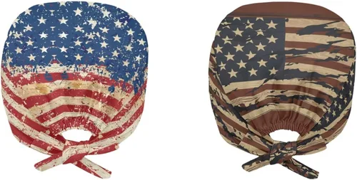 Miniatura 51 de Babrukda Paquete de 2 gorras con banda para el sudor ajustable con lazo en la espalda, gorro divertido