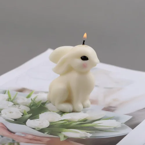 Miniatura 3 de Molde de resina de conejo de Pascua, moldes de silicona de fundición de resina para decoración del hogar y fabricación de velas, molde en espiral