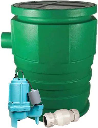Miniatura 9 de Little Giant WCR-9SP 115 voltios, 4/10 HP, 4800 GPH Sistema automático de recolección y eliminación de agua/filtraciones para exteriores con bomba
