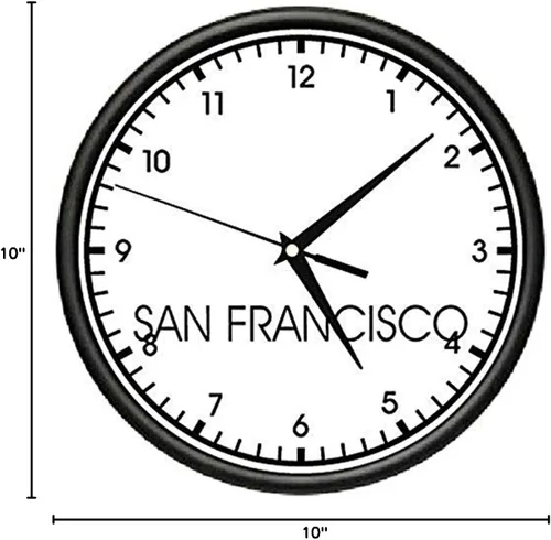 Miniatura 2 de SignMission SAN Francisco TIME Reloj de pared Zona horaria mundial Reloj Oficina Negocios