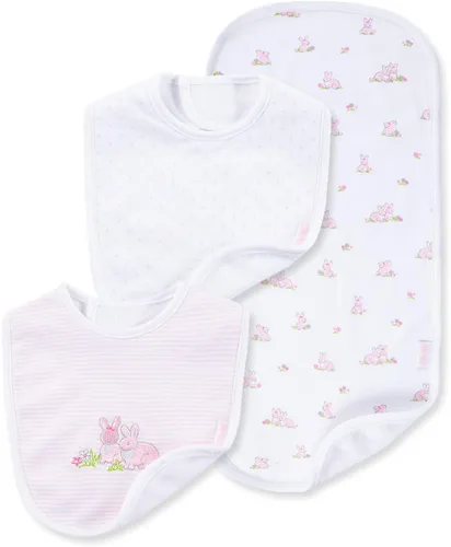 Miniatura 24 de Little Me Clothes for Baby Boys’ and Girls’ 2 Bibs and 1 Burp Cloth Set, Soft Cotton Feeding Essentials with Velcro Closures