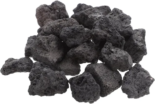 IMIKEYA Black Stones 1 paquete de piedras naturales decorativas para paisajismo, rocas volcánicas para cuencos de fuego, hogueras, juegos de troncos