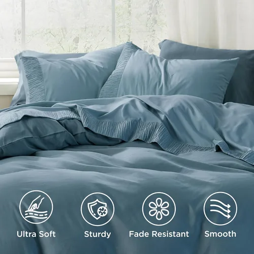 Miniatura 3 de Bedsure Juego de sábanas de tamaño King, 4 piezas, sábanas suaves, transpirables y refrescantes, lujo de hotel, ropa de cama de microfibra de 17