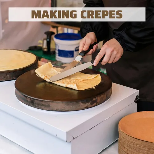 Miniatura 4 de Juego de 6 espátulas y esparcidores de crepé de acero inoxidable de 3.5 pulgadas, 5 pulgadas, 7 pulgadas, espátulas en forma de T, espátulas