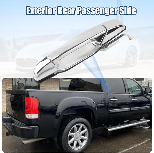 Miniatura 2 de NPAUTO Manija de puerta trasera trasera del pasajero, lado derecho, exterior cromada, para Chevy Silverado 1500 2500 Avalanche Suburban Tahoe