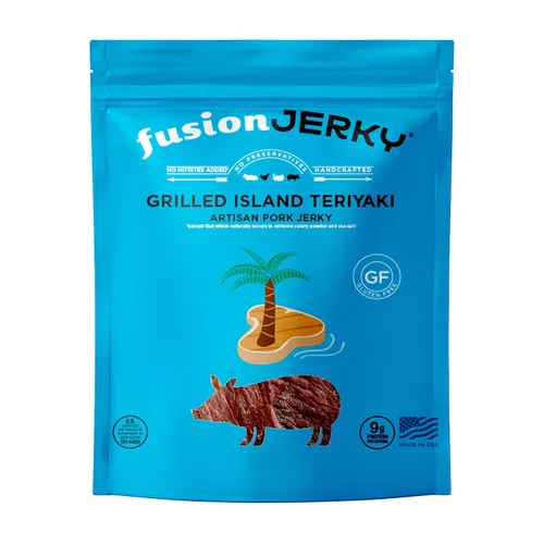 Miniatura 18 de Fusion Jerky - Carne seca artesanal, barbacoa japonesa, 2.5 onzas, todo natural, 0.35 onzas de proteína, carne de origen estadounidense de primera
