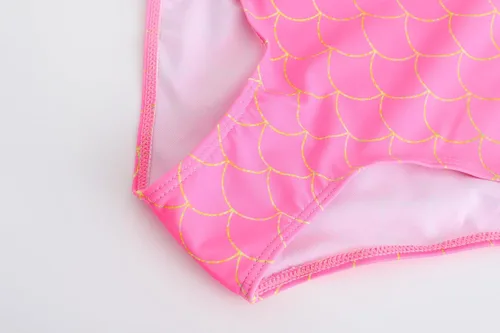 Miniatura 5 de Akokvlar Traje de baño de unicornio de una pieza de sirena para niñas pequeñas, conjunto de dos