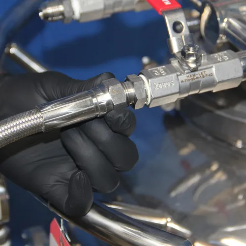 Miniatura 4 de HFS (R) Manguera trenzada de acero inoxidable JIC hembra de 1/4 de pulgada de longitud, con forro de PTFE, 2000PSI (60 pulgadas)
