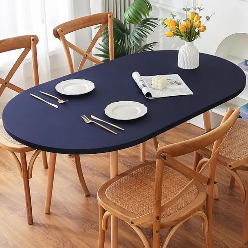 Miniatura 8 de Mantel redondo de elastano, suave y agradable a la piel, sin pelusas, funda de mesa de tela transpirable con banda elástica para comedor, reunión