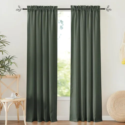 Miniatura 38 de RYB HOME - Cortinas de lino natural de 36 pulgadas de largo, juego de 2 paneles - Cortinas tejidas de lino suaves y transpirables, cortinas ligeras