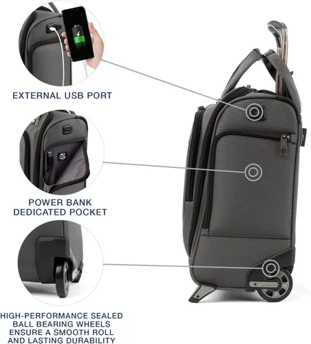 Miniatura 3 de Travelpro Crew Versapack - Bolsa de transporte para debajo del asiento, Gris (Titanium Grey)), 4071877