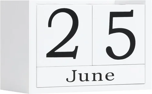 Miniatura 12 de Calendario de Bloques de Madera para Escritorio, Calendario Perpetuo de Escritorio de Tamaño Pequeño, Lindo Juego de Bloques de Fecha para Rosa