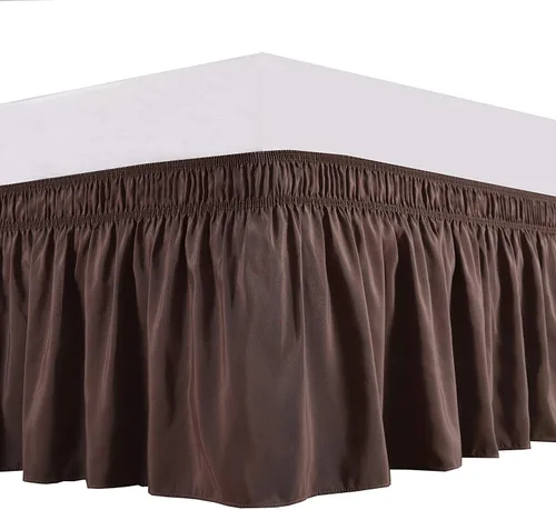 Miniatura 15 de Elegant Decor Falda de cama 100% algodón egipcio, falda de cama de lujo de 9 pulgadas, 650 hilos, volantes elásticos ajustables y resistentes a