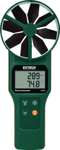 Extech AN300 - Termoanemómetro de paleta grande - Mide la velocidad del aire, el flujo de aire y la temperatura, incluye paleta de 4 pulgadas,