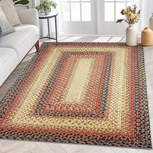 Miniatura 23 de ROYHOME Tapete pequeño para puerta de 2 x 3 pies, alfombra de área lavable, alfombras de área con estampado trenzado bohemio, alfombra de área