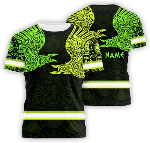 Miniatura 10 de Camisa de Alta Visibilidad con Cráneo para Hombre, Camisas Reflectantes de Seguridad con Bandera de EE. UU., Nombre Personalizado para Ropa