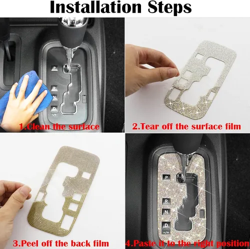 Miniatura 4 de Para Jeep Wrangler JK JKU Accesorios 2012 2013 2014 2015 2016 2017 2018 Bling Gear Shift Box Frame Cover Trim Panel Sticker para mujeres y hombres