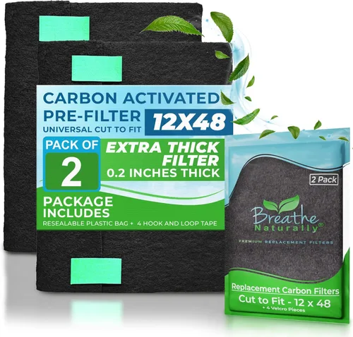 Miniatura 13 de Breathe Naturally Corte Universal para Adaptar Filtro de Aire de Carbón Activado – Filtros de Carbón de Repuesto – Lámina de Carbón de Prefiltro