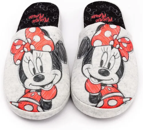 Miniatura 6 de Disney Minnie Mouse - Pantuflas para mujer, color gris