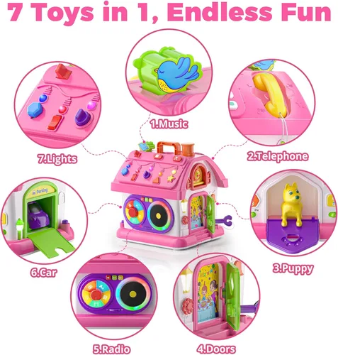 Miniatura 2 de Talkfun - Juguete Montessori para niñas de 1 año, regalos, juguete educativo musical bilingüe para niños pequeños de 1 a 2 años, 12 a 18 meses