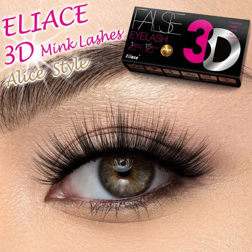 Miniatura 7 de Eliace Pestañas postizas de aspecto natural, pestañas de ojo de gato, tiras finas, pestañas postizas de visón 3D, pestañas postizas de volumen