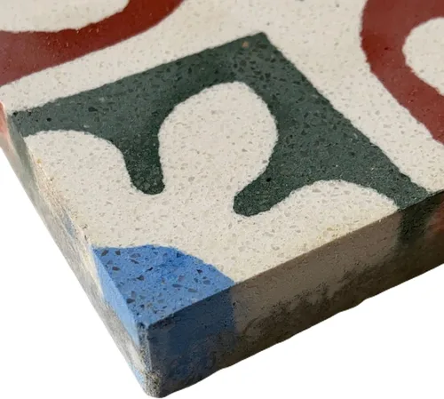 Miniatura 2 de 8x8 Il Postino Genuino Cemento Encáustico Cemento Concreto Patchwork Azulejo Piso Pared (Paquete de 9PCS) Multicolor