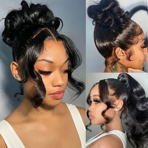 catti 360 Lace Front Wigs Human Hair Body Wave 220 Density HD Lace Front Wigs Pre Plucked Full Lace Human Hair Wig for Women (220 Density 360 Wig,
