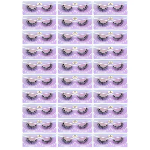 Miniatura 13 de FARRED - Pestañas postizas esponjosas, dramáticas, a granel, mix de 10 estilos, paquete de 50 pares, en cajas individuales, 10-18mm de volumen