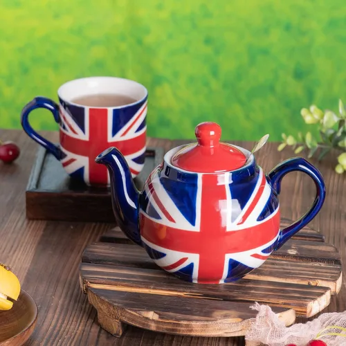 Miniatura 9 de London Pottery Tetera con infusor, cerámica, pintado a mano Union Jack Edición Limitada, 2 tazas (20.3 fl oz)