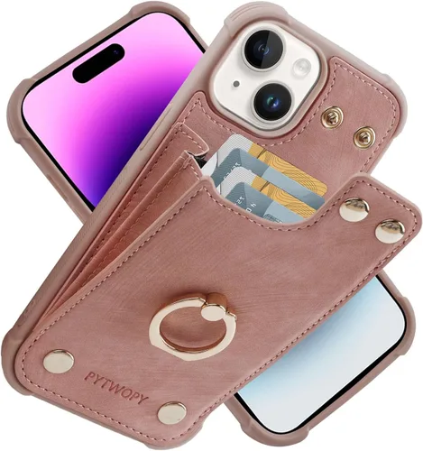 Miniatura 8 de Funda tipo cartera compatible con iPhone XR/10R con tarjetero de crédito, funda protectora de cuero a prueba de golpes compatible con anillo
