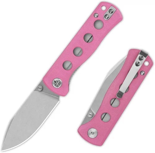 Miniatura 10 de QSP Canary Folder - Cuchillo plegable de bolsillo, hoja de 7.21 cm Sandvik 14C28N con acabado negro lavado a la piedra, mango G10 negro, bloqueo