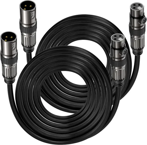 Miniatura 13 de Caiord Cables de micrófono XLR, 1 paquete de 3 pies de cobre sin oxígeno de 3 pines macho a hembra cable de micrófono para altavoz, sistema PA