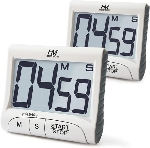 Miniatura 8 de Temporizador de cocina de pantalla grande de 3 pulgadas, temporizador digital, alarma magnética en una cuerda, temporizadores de cocina blancos