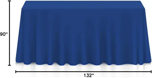 Miniatura 7 de Lann's Linens - Mantel rectangular de tela de poliéster de primera calidad para bodas, banquetes y restaurantes, Poliéster, Azul Royal Azul real