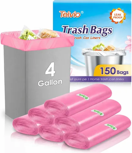 Miniatura 39 de Bolsas de basura fuertes de 1.2 galones, 220 unidades, bolsas de basura para baño, bolsas de plástico pequeñas para la oficina en casa, cocina, se