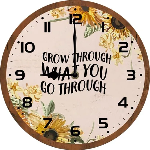Miniatura 8 de Family Where Life Begins & Love Never Ends - Reloj de pared con pilas de 10 pulgadas, reloj de pared de madera para cocina, reloj de pared rústico K7