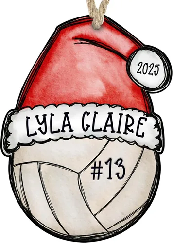 Miniatura 12 de Adorno de fútbol 2025 Decoración de Navidad personalizada con nombre y número personalizados Regalo deportivo para jugadores, entrenadores y equipos