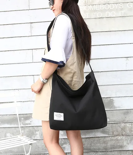 Miniatura 2 de Covelin - Bolsa de hombro informal de lona para mujer, estilo bohemio y retro, bolsa de mano, bolso cruzado, tamaño grande