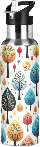 Miniatura 8 de BPA-Free Sport Water Bottle Insulated 20 Oz, Stainless Steel Water Bottle for Gym Outdoor Travel School, Playful Trees