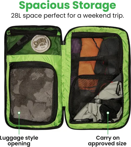 Miniatura 36 de COR Surf Mochila de viaje de mano Island Hopper 2.0 Mochila ultraligera aprobada para artículos personales 28L Negro Edición impermeable