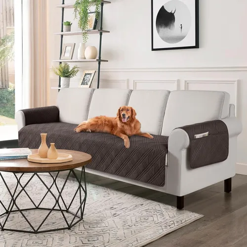 Miniatura 50 de TAOCOCO Fundas de sofá impermeables extragrandes para mascotas y perros con respaldo antideslizante, fundas para asientos de sofá con bolsillo