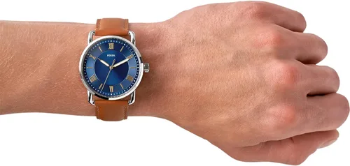 Miniatura 5 de Fossil Copeland - Reloj de cuarzo de acero inoxidable con correa de piel para hombre