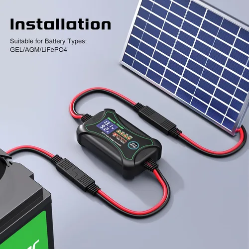 Miniatura 8 de Bateria Power Controlador de carga solar MPPT de 10 amperios y 12 voltios, controlador de panel solar portátil inteligente, regulador solar