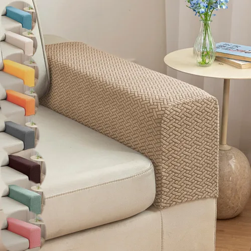 Miniatura 12 de Fundas para Brazos de Sofá y Fundas para Brazos de Sillón Juego de 2 - Protectores Elásticos para Reposabrazos de Sofá con Agarre Antideslizante