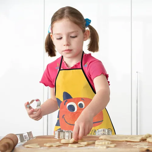 Miniatura 2 de Cute Kids Aprons for Cooking Painting Baking, Waterproof Toddler Aprons with Pockets, Art Smock for Boys Girls