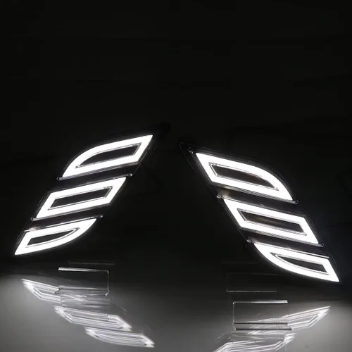 Miniatura 6 de Luces LED de Marcador Lateral del Parachoques para Ford Raptor F150 2015-2020, Luz de Marcha Diurna Blanca/Ámbar Switchback con Señal de Giro