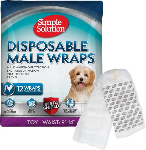 Miniatura 14 de Simple Solution Envolturas desechables para macho, bandas absorbentes a prueba de fugas para el vientre para perros, ayuda para la incontinencia